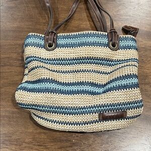 Rosetti Striped Blue and Tan Shoulder Bag Duo